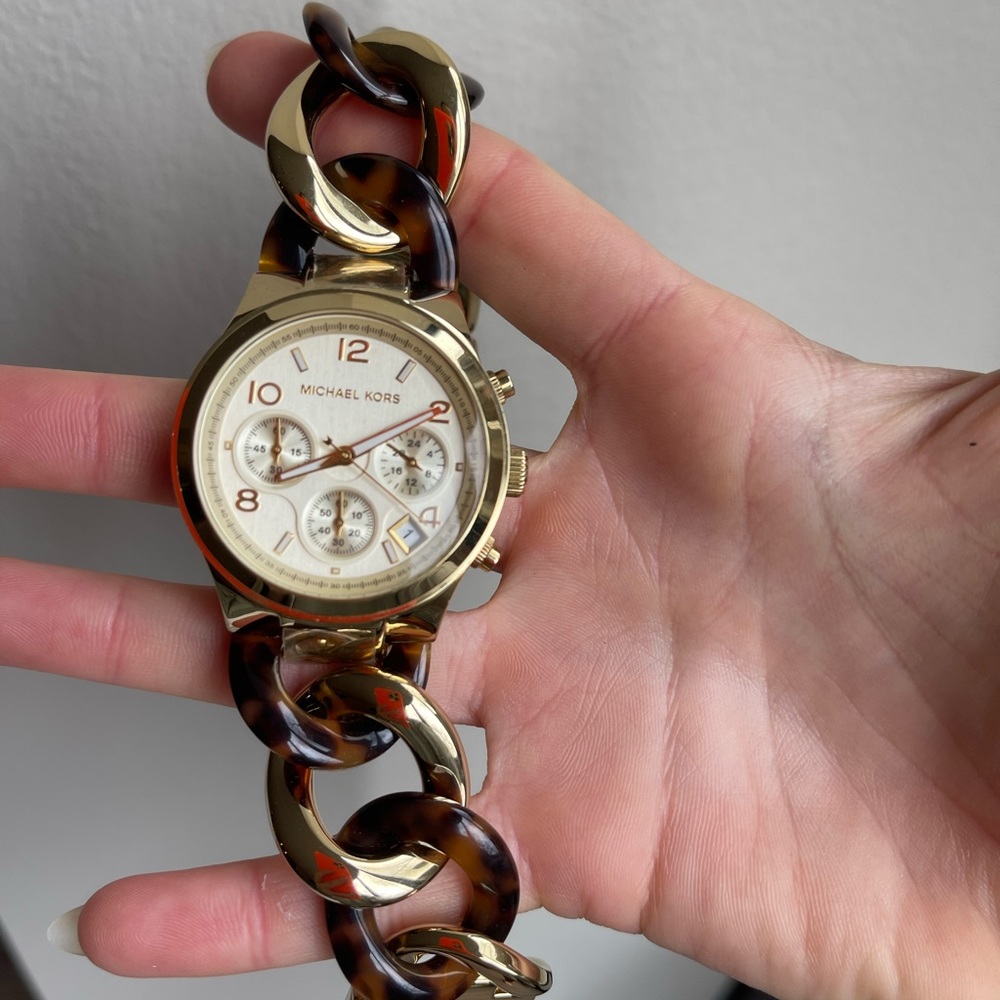 Michael Kors MK-222 Gold Chain Tortoise Watch